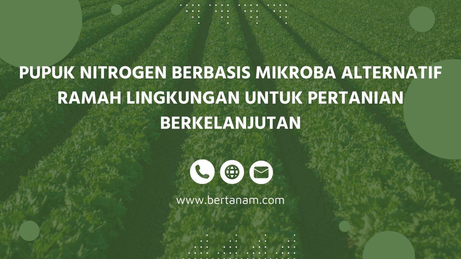 Pupuk Nitrogen Berbasis Mikroba Alternatif Ramah Lingkungan Untuk