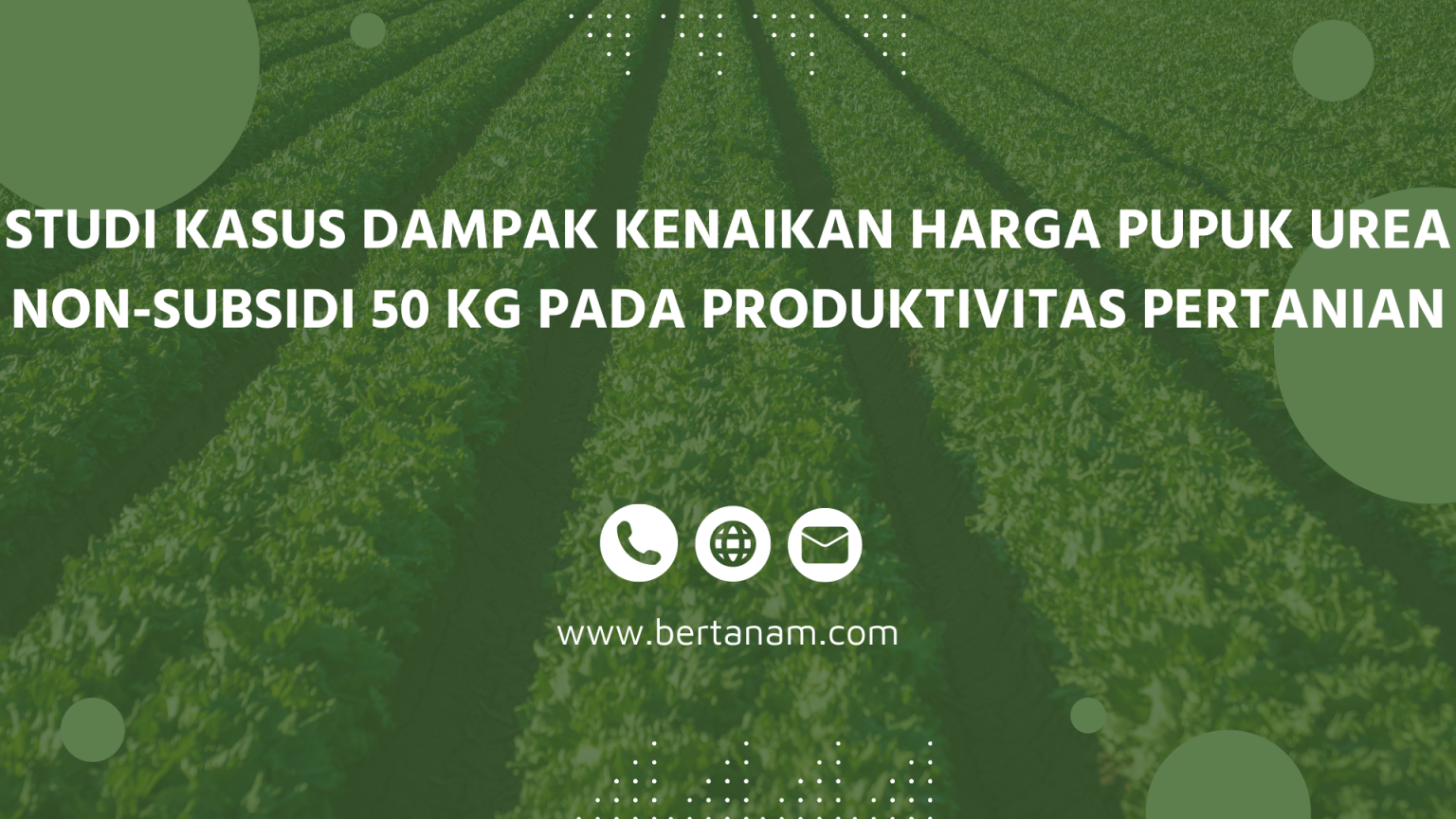 Studi Kasus Dampak Kenaikan Harga Pupuk Urea Non Subsidi Kg Pada