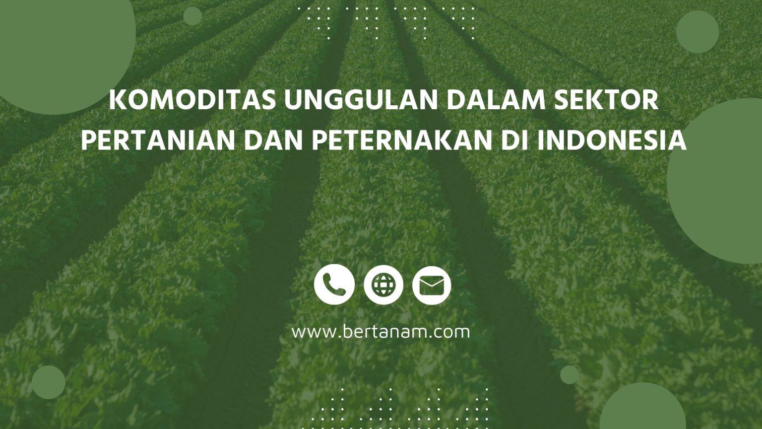 Komoditas Unggulan Dalam Sektor Pertanian Dan Peternakan Di Indonesia