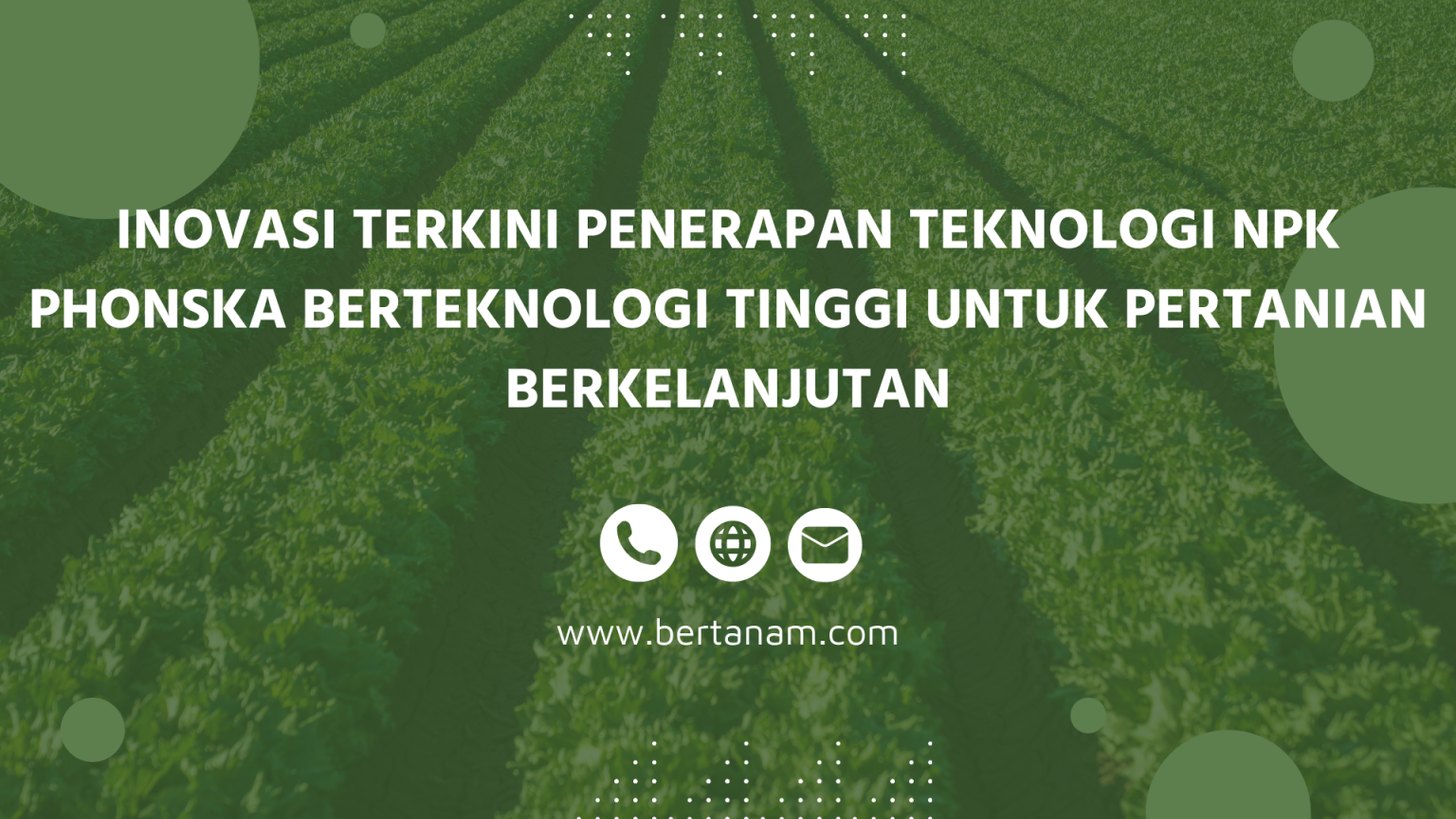 Inovasi Terkini Penerapan Teknologi Npk Phonska Berteknologi Tinggi Untuk Pertanian 4484