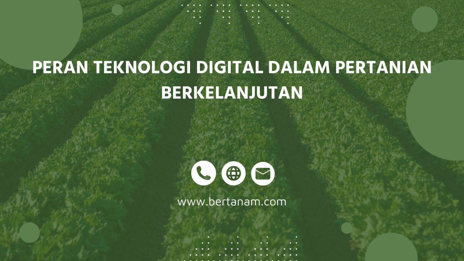 Peran Teknologi Digital Dalam Pertanian Berkelanjutan - Bertanam