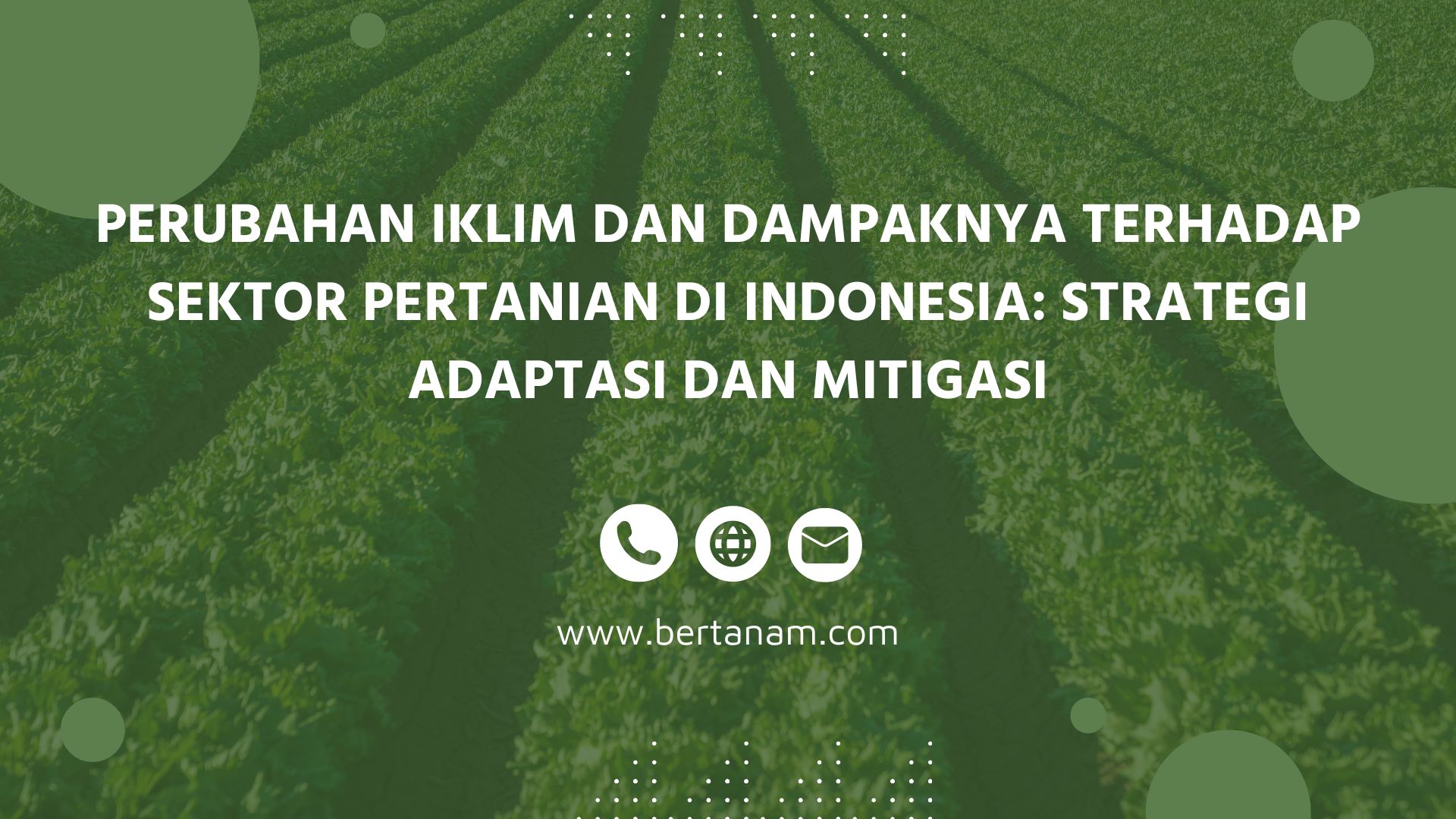 Perubahan Iklim Dan Dampaknya Terhadap Sektor Pertanian Di Indonesia ...