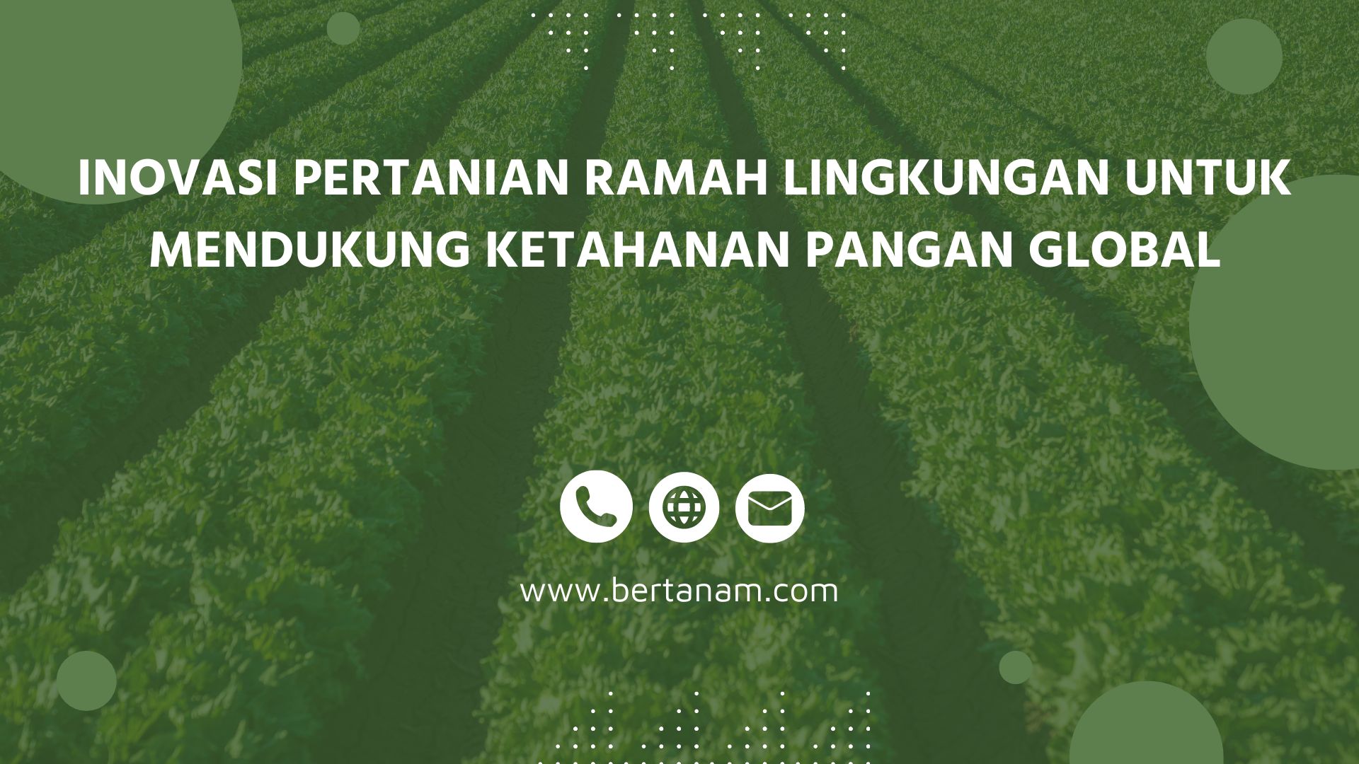 Inovasi Pertanian Ramah Lingkungan Untuk Mendukung Ketahanan Pangan ...