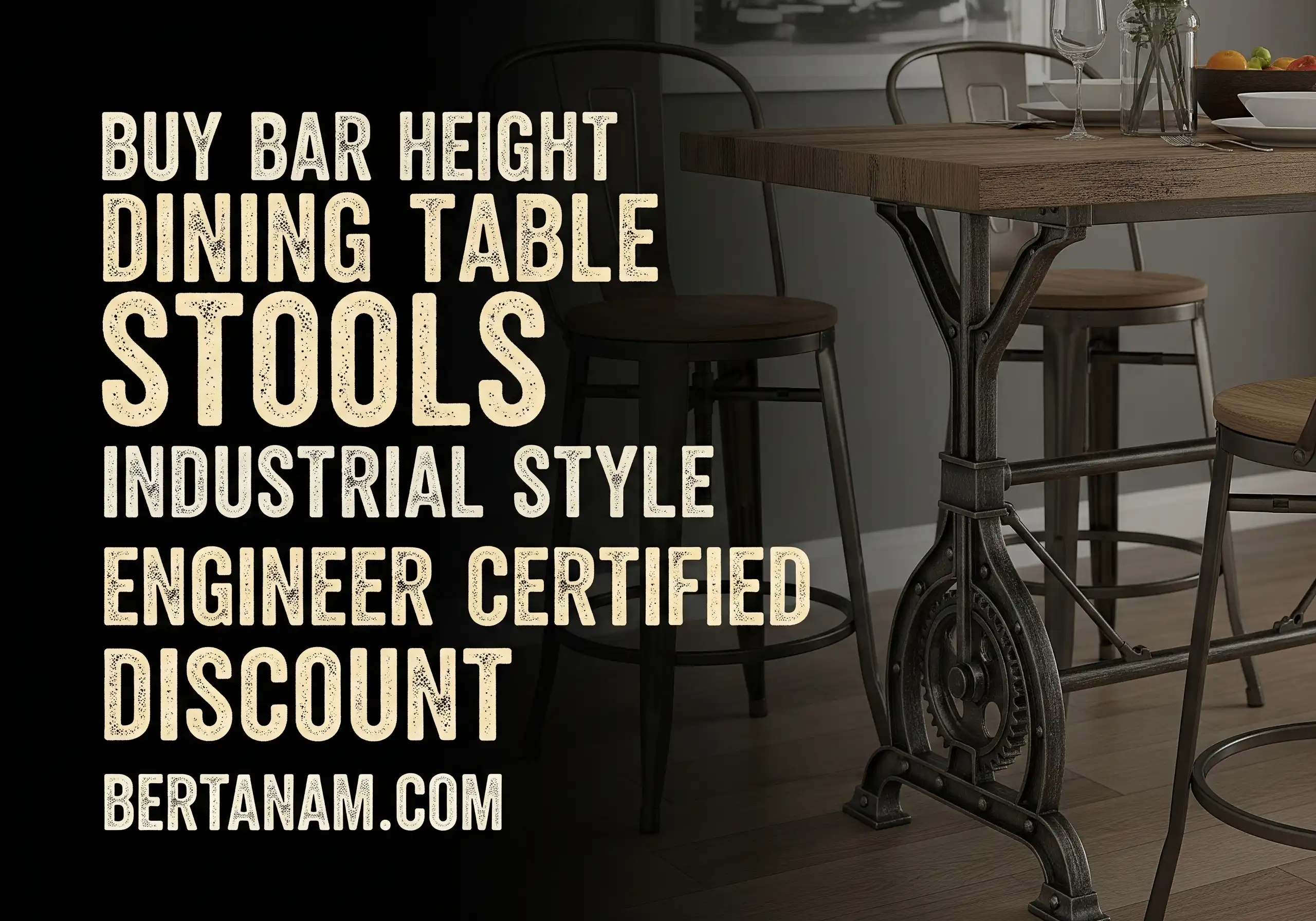 Buy Bar Height Dining Table Stools Industrial Style Metal Engineer Certified Discount