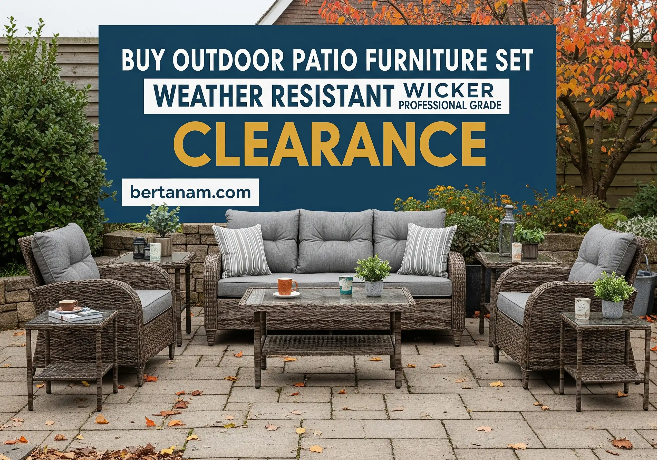Buy Outdoor Patio Furniture Set Weather Resistant Wicker Professional Grade Clearance.472Z