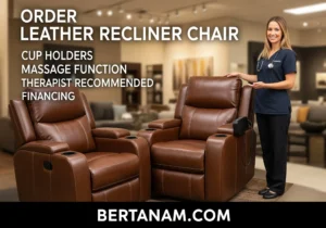 Order Leather Recliner Chair Cup Holders Massage Function Therapist Recommended Financing