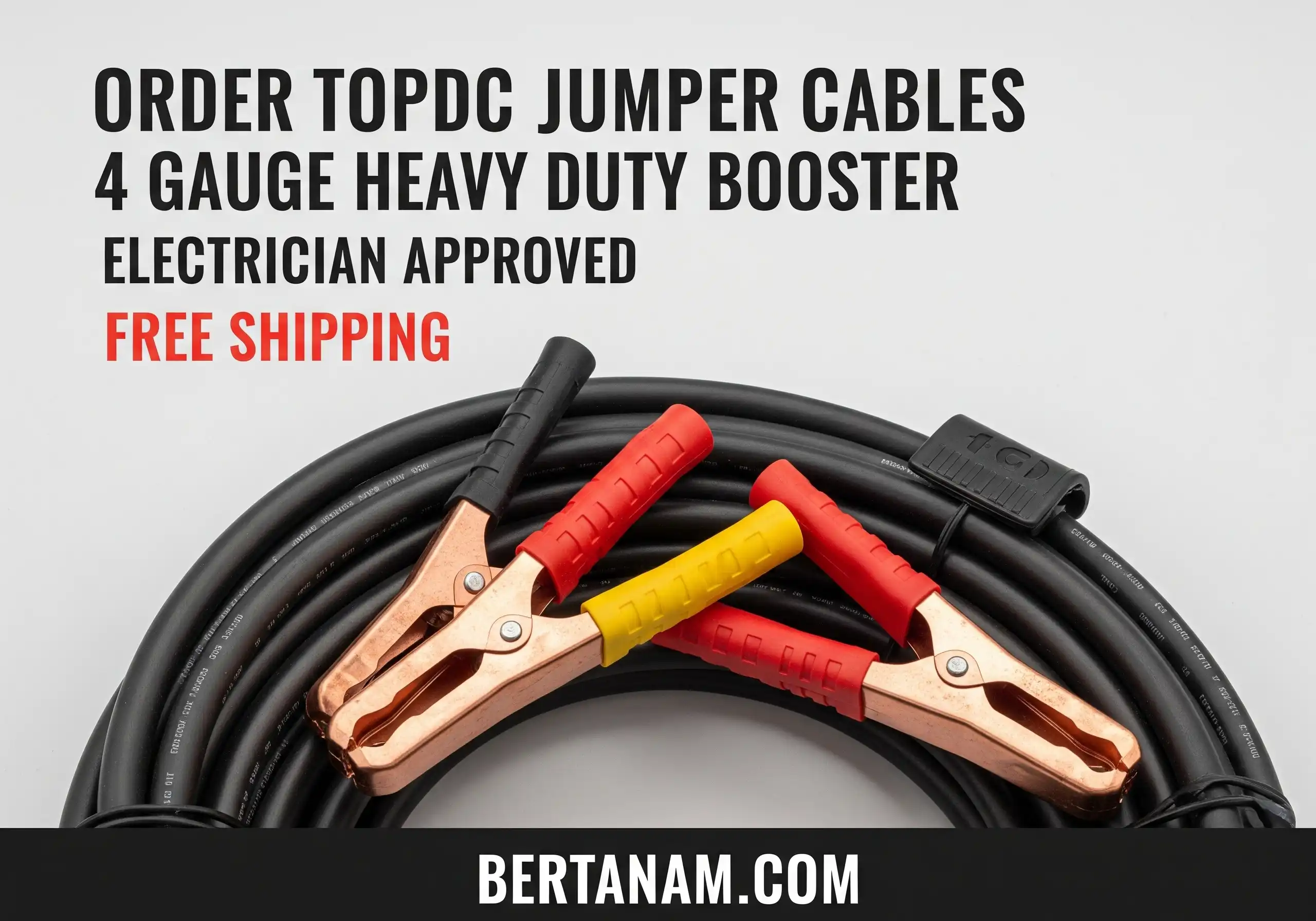 Order TOPDC Jumper Cables 4 Gauge Heavy Duty Booster Electrician Approved Free Shipping
