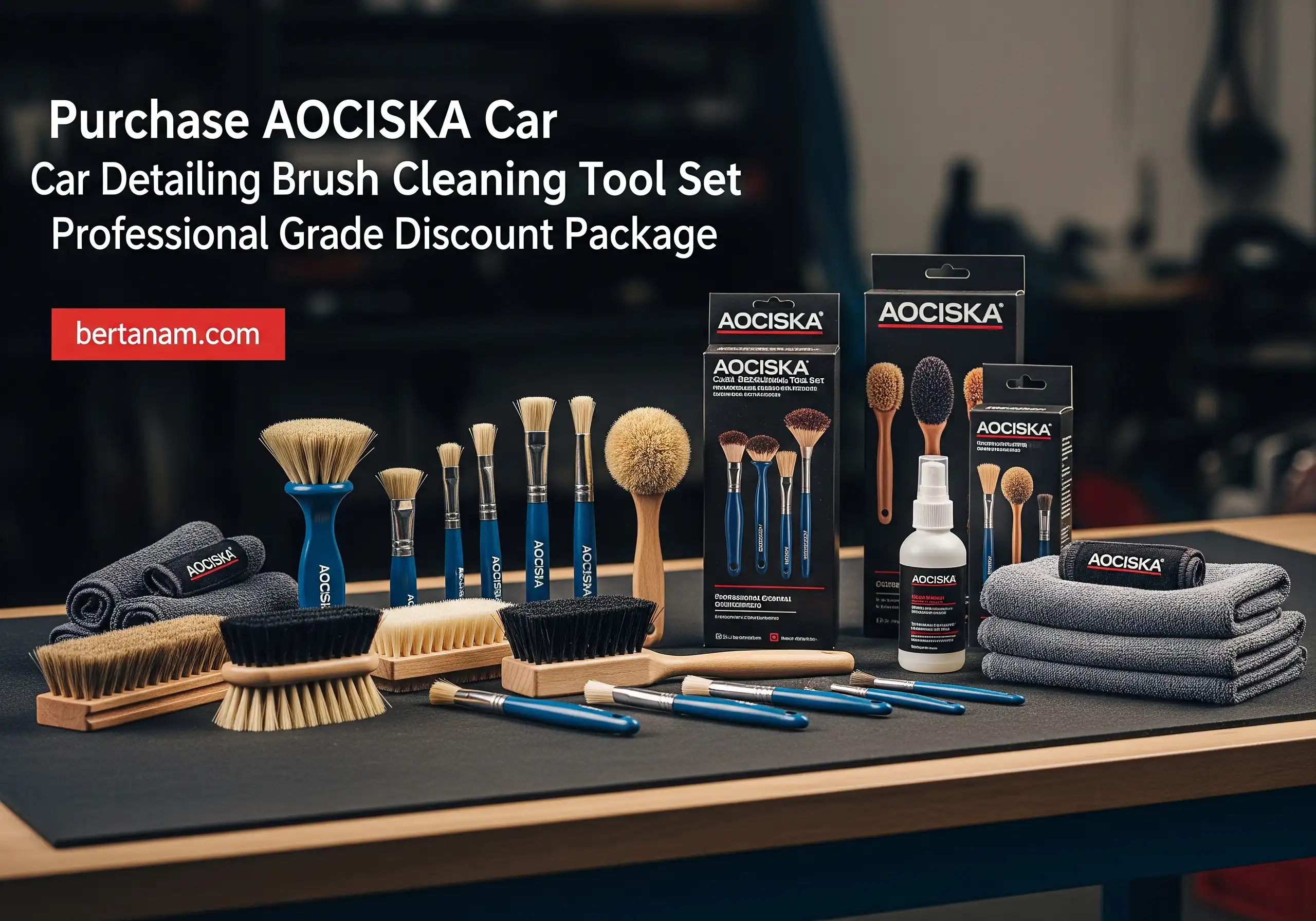Purchase AOCISKA Car Detailing Brush Cleaning Tool Set Professional Grade Discount Package