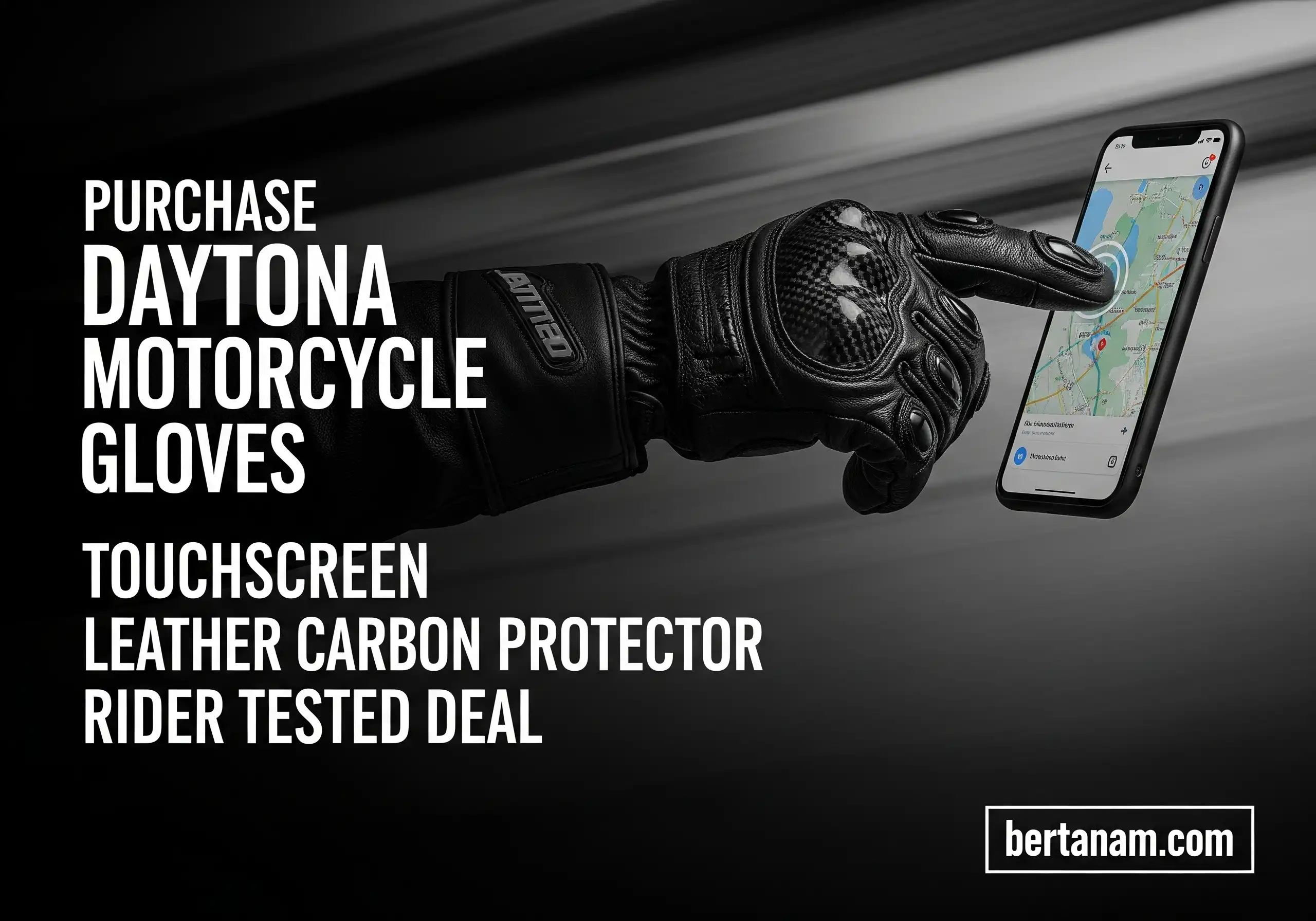 Purchase Daytona Motorcycle Gloves Touchscreen Leather Carbon Protector Rider Tested Deal