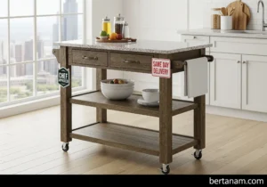 Shop Kitchen Island Cart Granite Top Wheels Storage Chef Approved Same Day Delivery